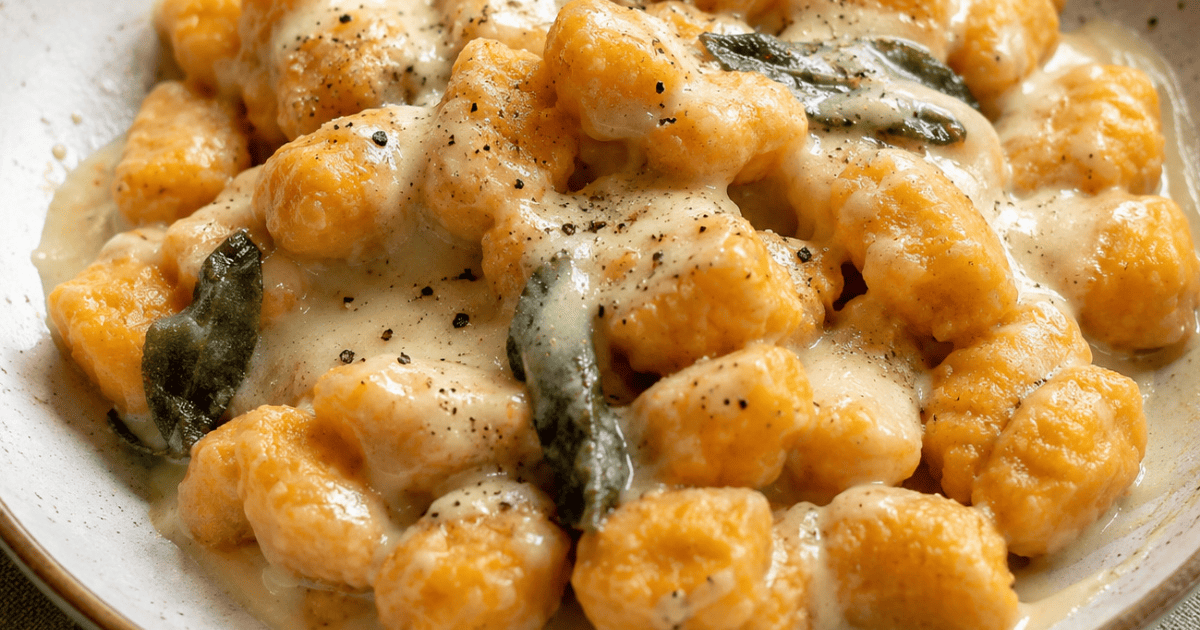 Gnocchi di zucca con fonduta di caciocavallo