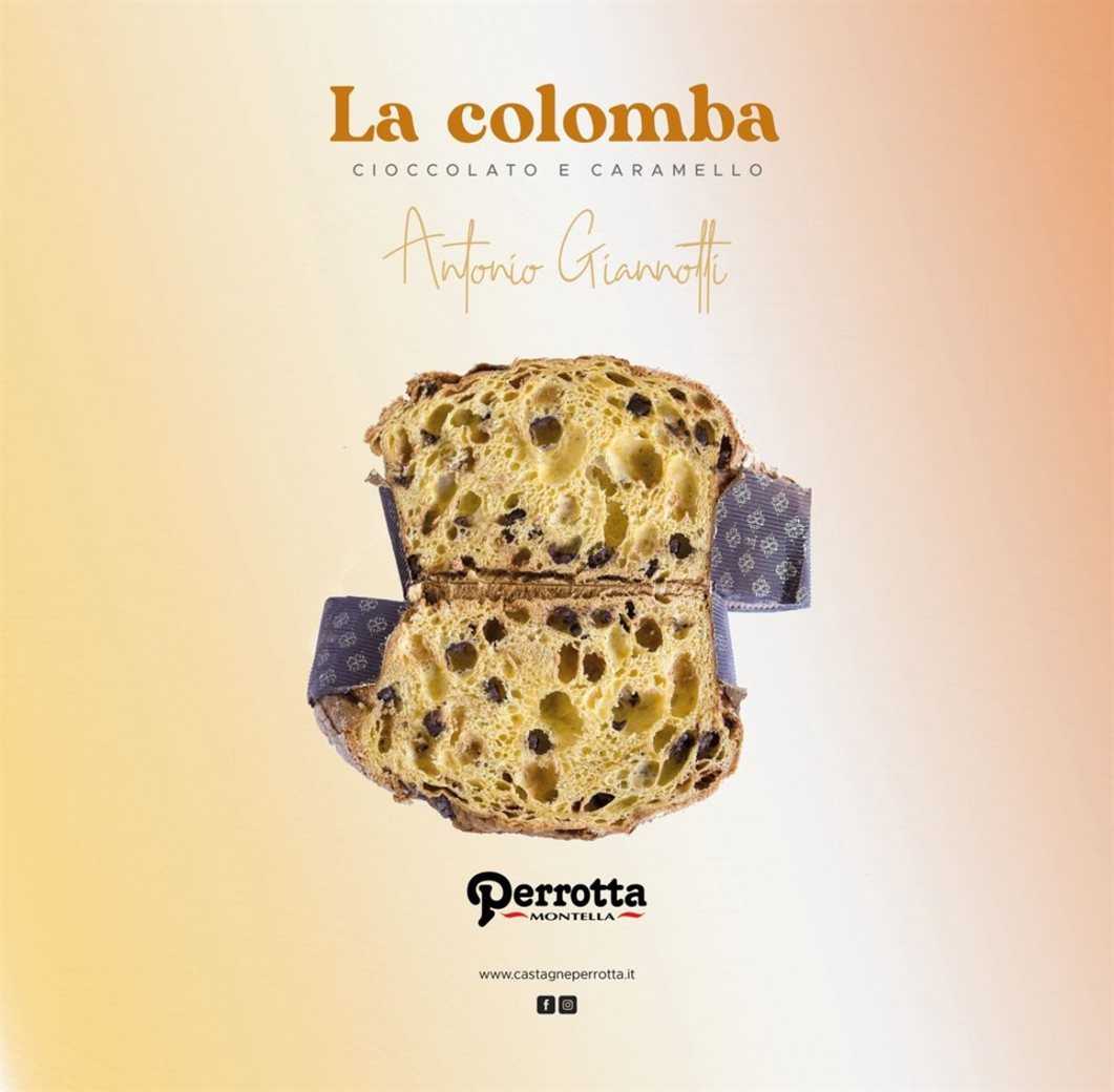 locandina della colomba cioccolato e caramello Perrotta